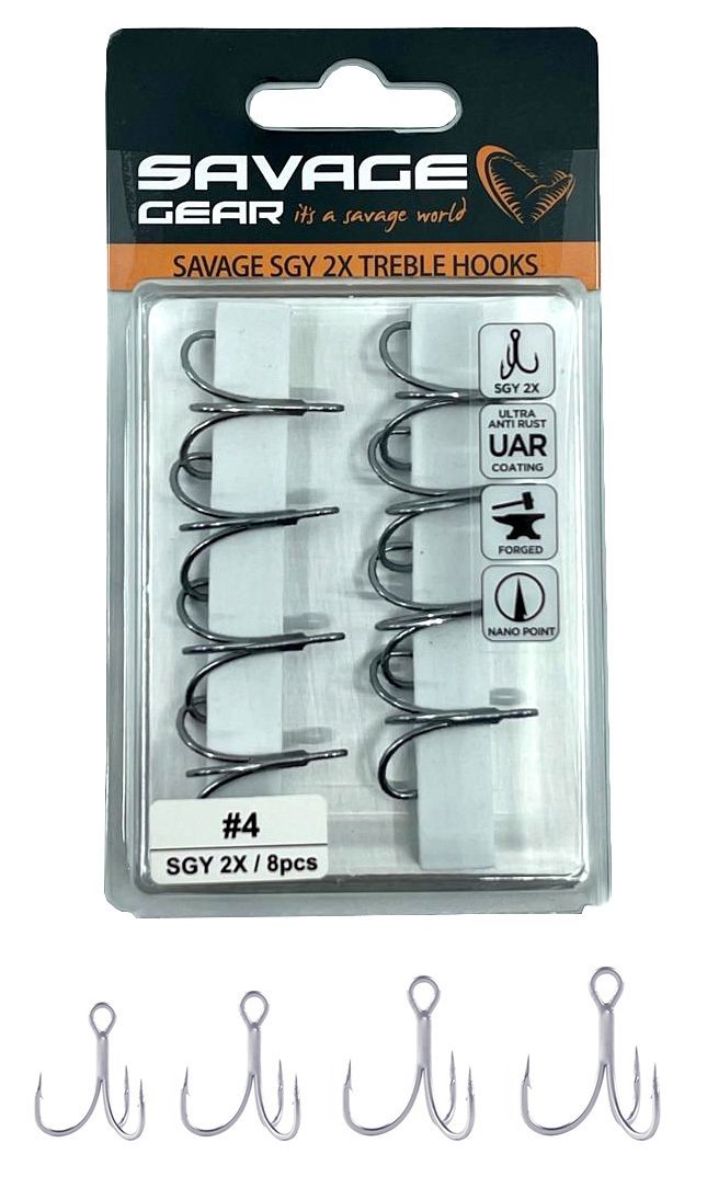 Savage Gear SGY 2X Trebles 8 Adet İğne #6