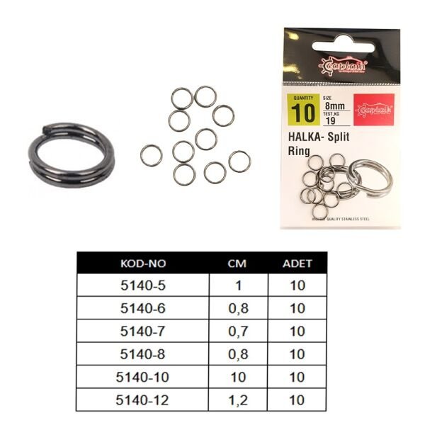 Captain 5140 Kaşık Halkası 10'lu Paket Black Nikel 0.8 mm