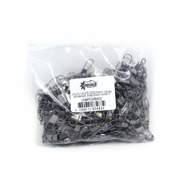 Captain 5233 Kilitli Klips 144'lü Paket Black Nikel 1/0