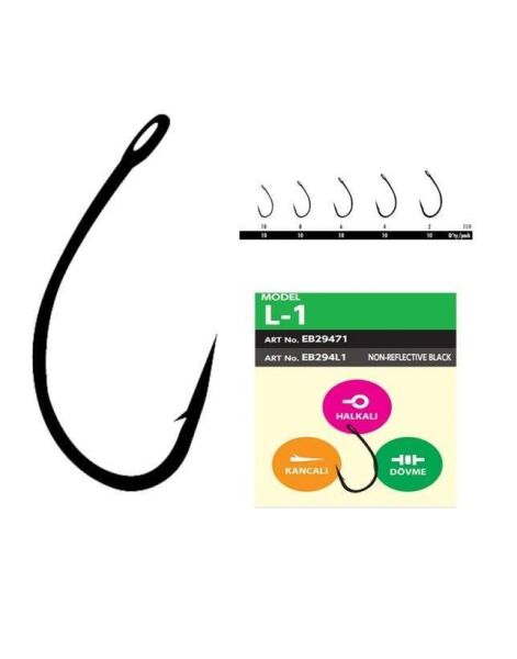 Hayabusa L1 Sazan İğnesi Dövme Teflon Black 10lu Paket