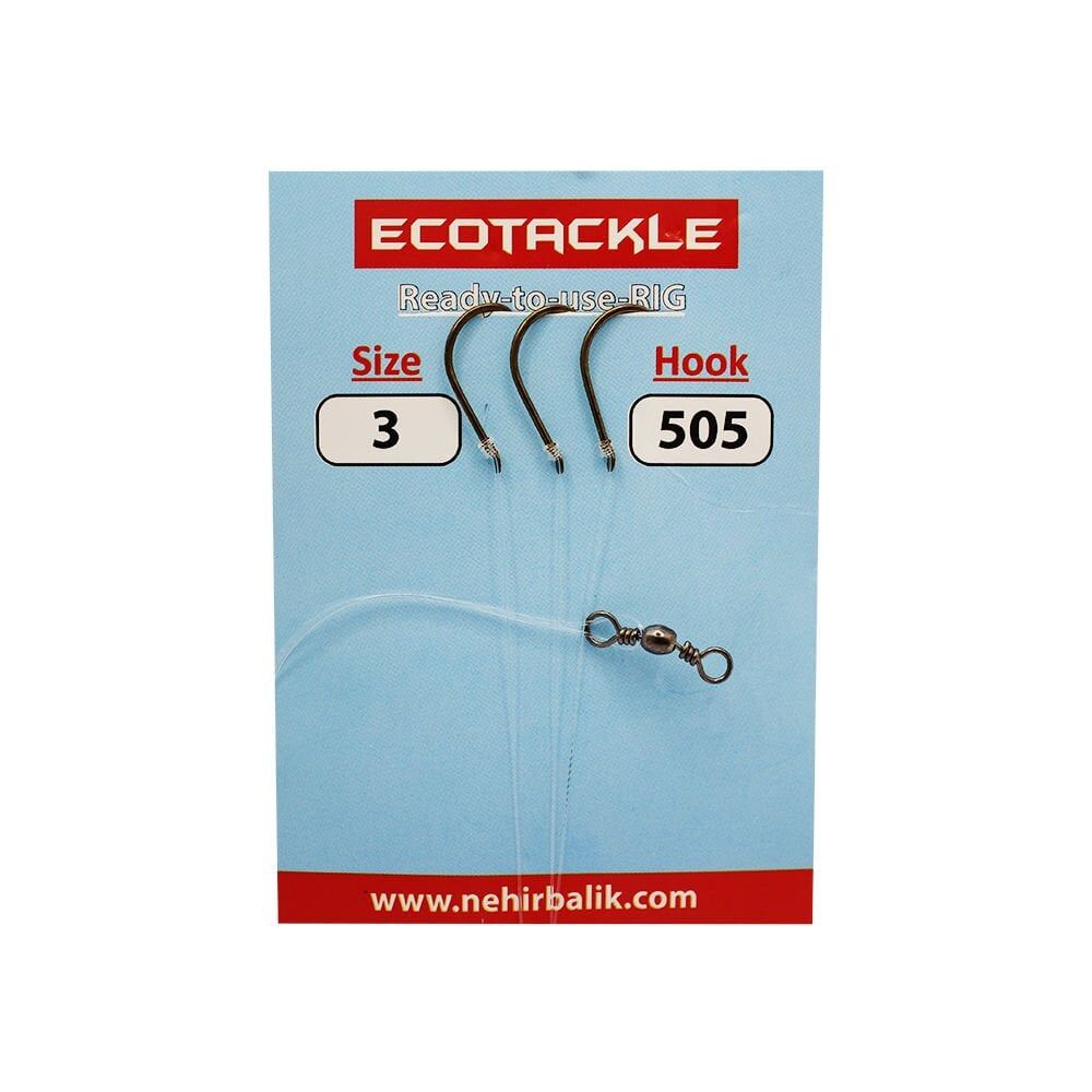 Ecotackle Fırdöndülü Yemli Takım 505 Bronz 3 İğne 100P 5