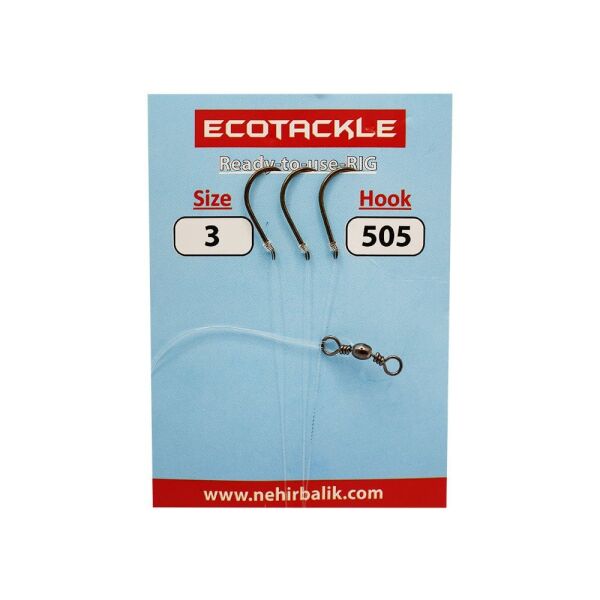 Ecotackle Fırdöndülü Yemli Takım 505 Bronz 3 İğne 100P 5