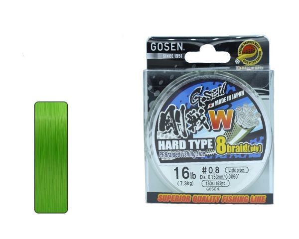 Gosen W8 Hard Type PE 8 Örgü Spin İp Misina 150mt Açık Yeşil 1.5 PE
