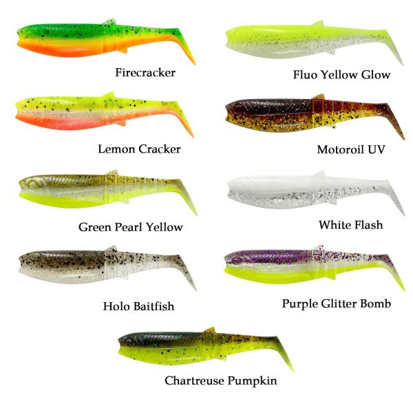 Savage Gear Cannibal Shad 12.5cm 20gr Sahte Balık Flou Yellow Glow