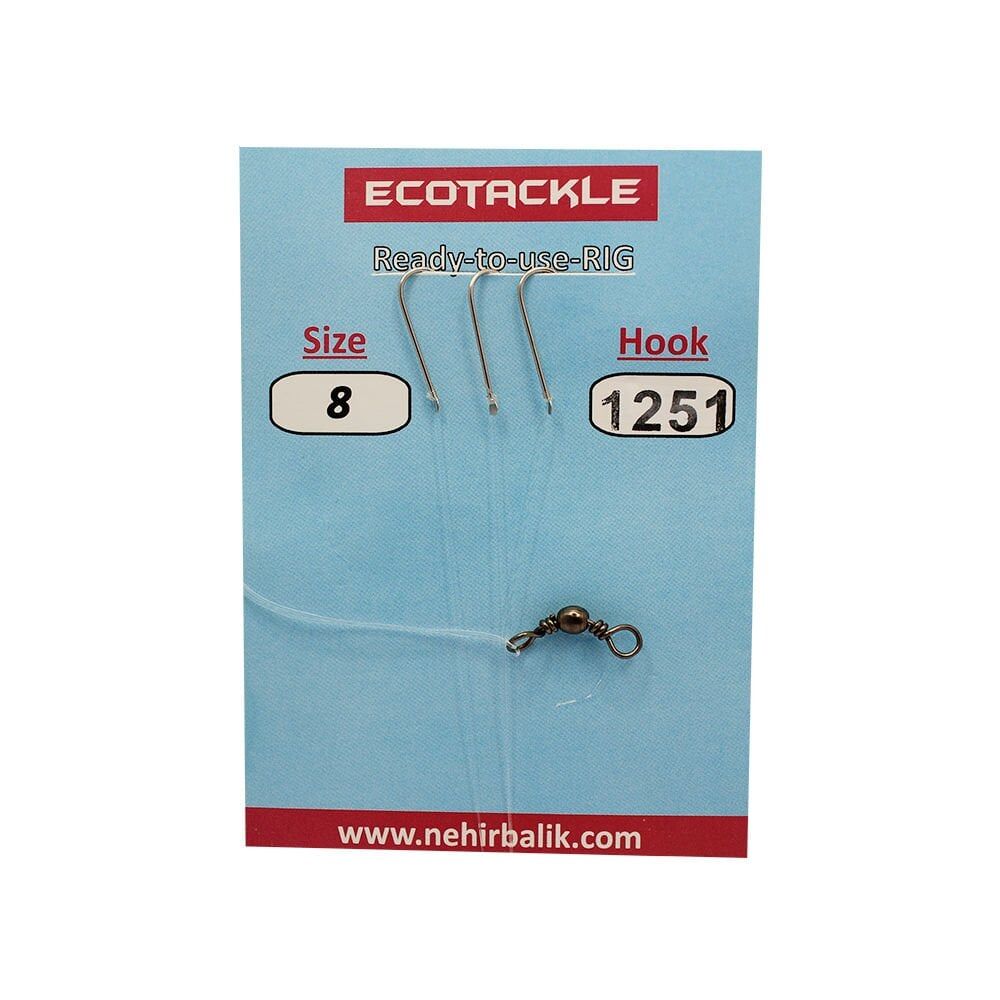 Ecotackle Fırdöndülü Yemli Takım 1251 3 İğne 100P 1/0