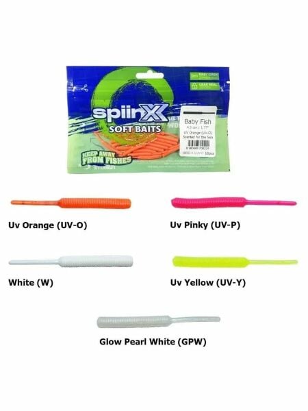 Spiinx Soft Baits Baby Fish 4.5 cm Kokulu Silikon Yem Glow Pearl White (GPW)