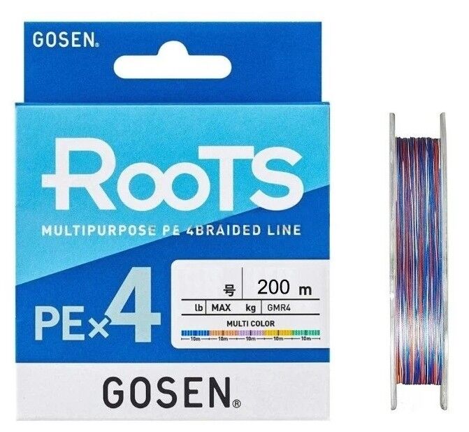 Gosen X4 Roots PE 4 Örgü Spin İpi 200mt Multi Color 2.0 PE