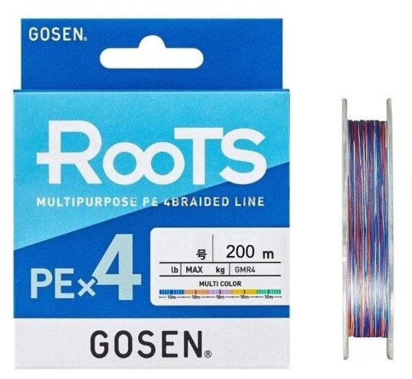 Gosen X4 Roots PE 4 Örgü Spin İpi 200mt Multi Color 2.0 PE