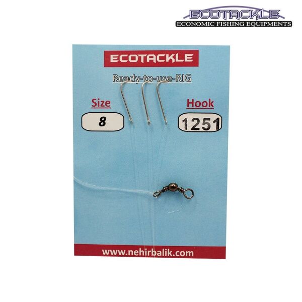 Ecotackle Fırdöndülü Yemli Takım 1251 3 İğne 100P 4