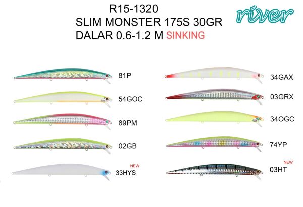 River Slim Monster 175S 17.5 cm 30Gr 0.6-1.2mt 02GB