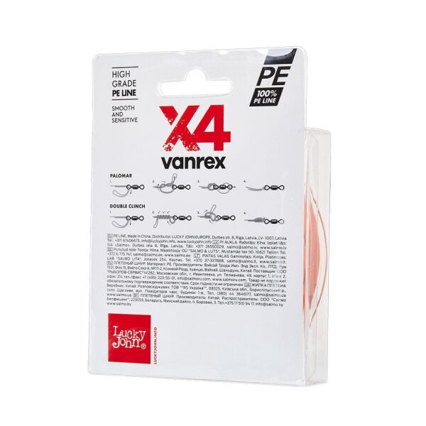 Lucky John Vanrex Pe Örgü X4 Fluo Turuncu 125M 0.14 MM