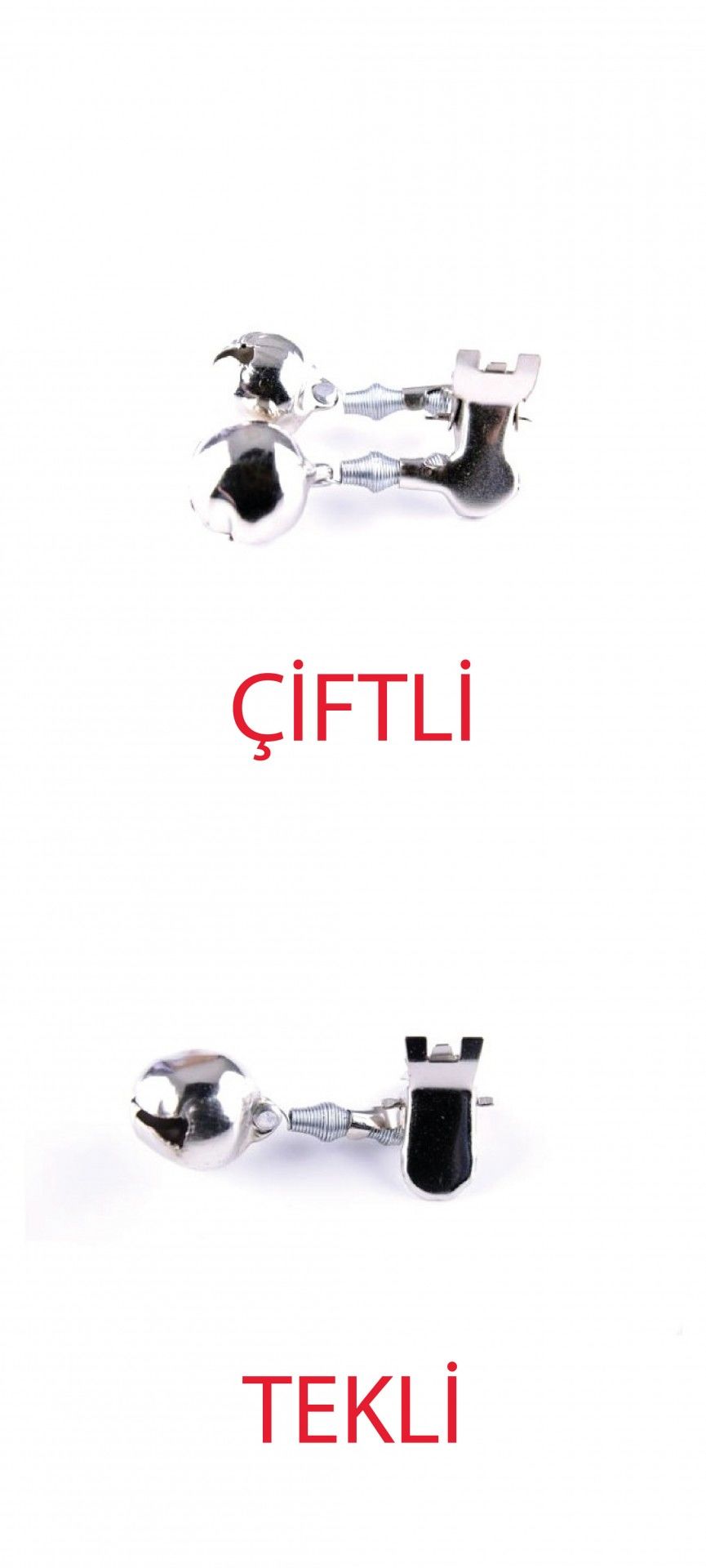 Captain Olta Zili Metal Kıskaçlı 18mm Kamış Zili Çiftli