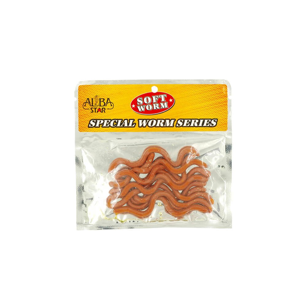 Albastar Soft Special Worm Sahte Kurt KIRMIZI - 10CM