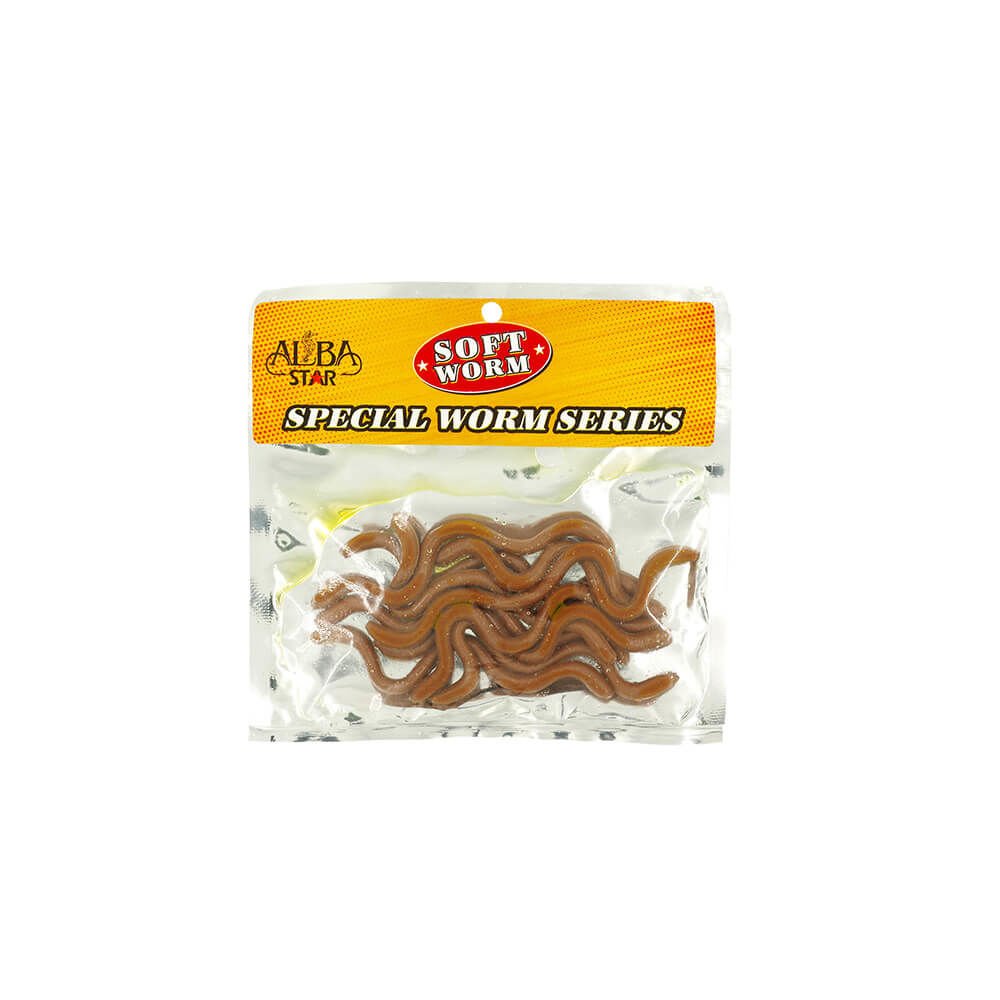 Albastar Soft Special Worm Sahte Kurt KAHVERENGİ - 10CM