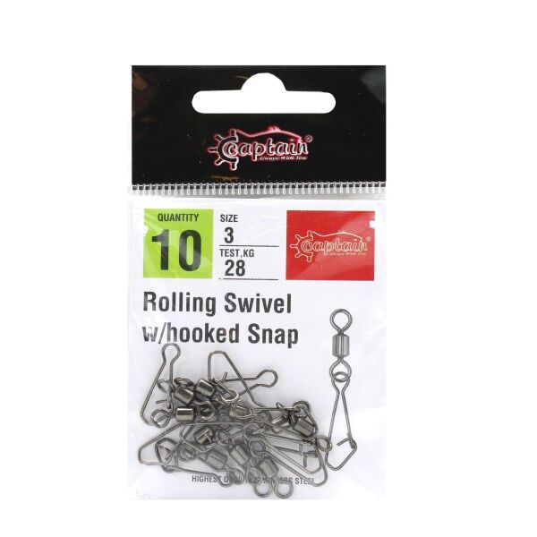 Captain 5031 Hoked Klips 10lu Paket Black Nikel