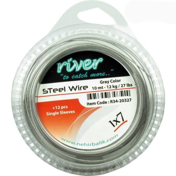 River Çelik Tel Makara Gri 10M+12 Tekli Burç 17 LBS