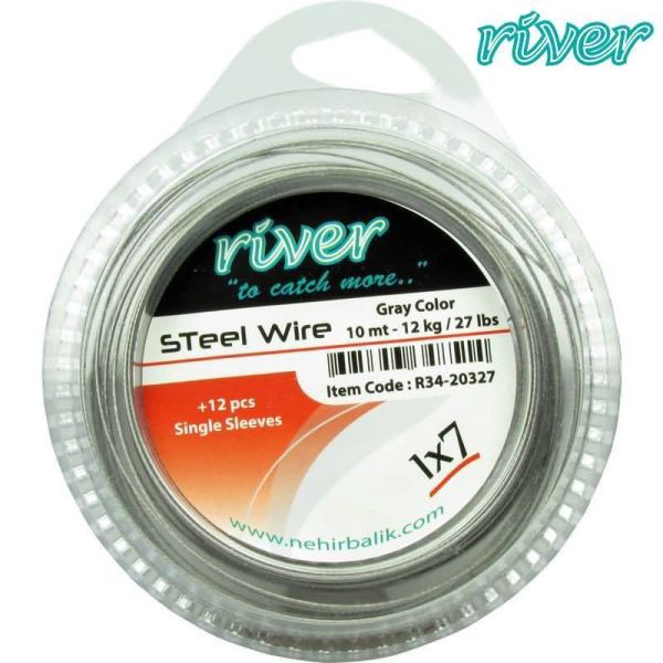River Çelik Tel Makara Gri 10M+12 Tekli Burç 20 LBS