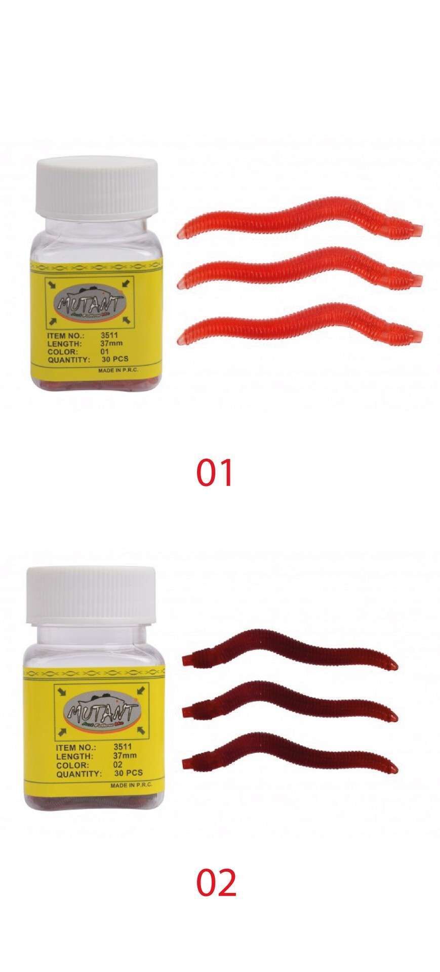 Mutant 3511 Ozmo Aromalı Solucan 4cm Silikon Suni Yem 30lu Kutu