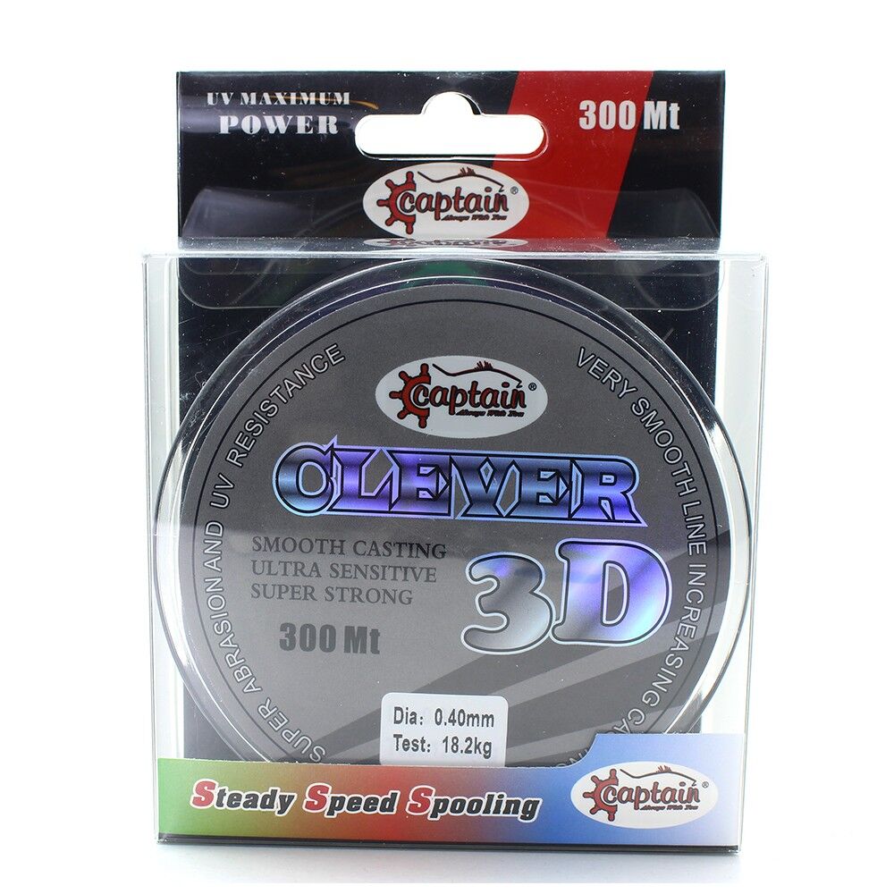 Captain Clever 3D Smooth300mt Monofilament Misina Black Kamou 0.50 mm
