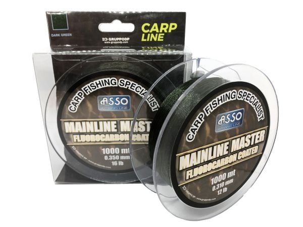 Asso Mainline Master Carp FC COATED 1.000mt Carp Line Dark Green 0.35 mm
