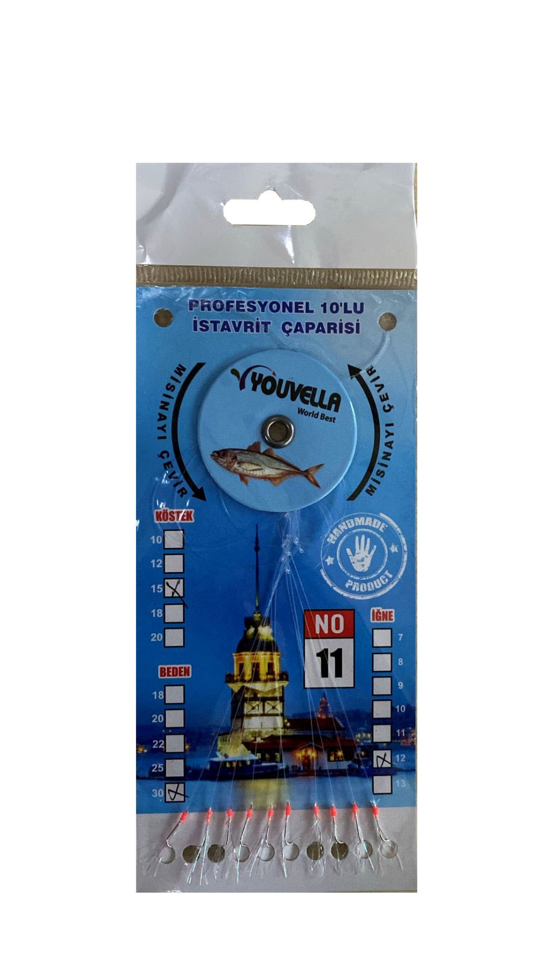 Youvella 7574 İstavrit Çaparisi 10 İğne Kolay Açılan 0.15x0.25mm 11
