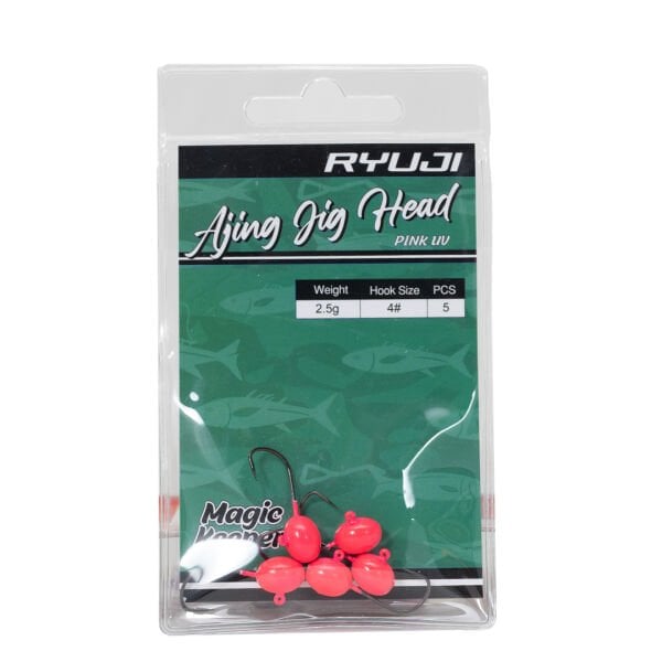 RYUJI AJING JIG HEAD PINK GLOW (5 ADET)