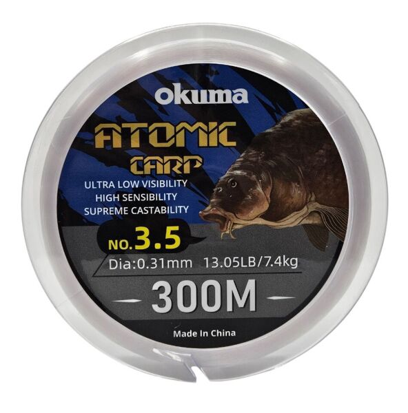 Okuma Atomic Carp Nylon Clear Color 300m Misina 0.43mm