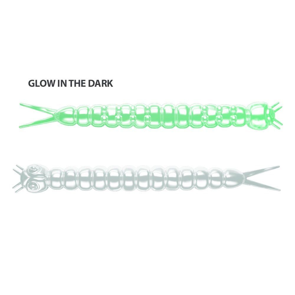 Libra Lures Slight Worm Cheese(Peynir Aromalı) 000-Glow UV Green 3.8 cm Suni Yem