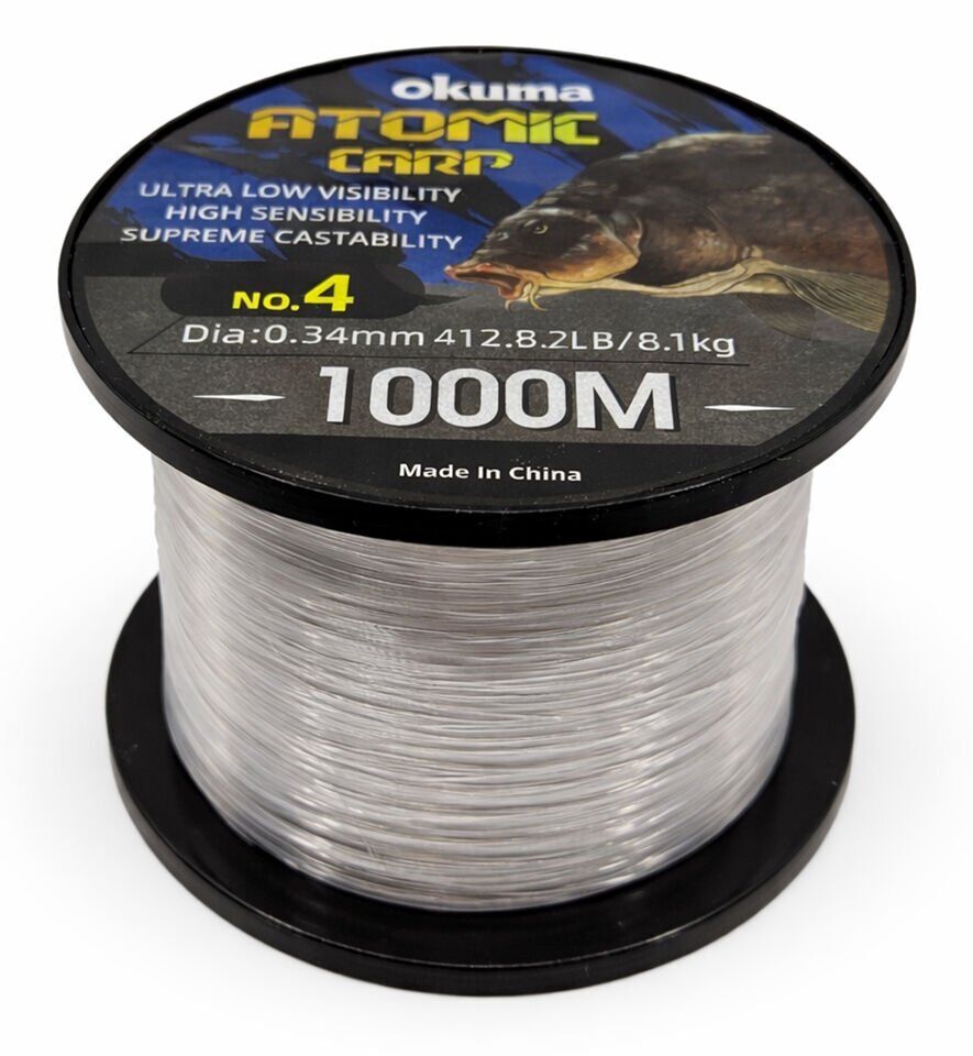 Okuma Atomic Carp Nylon Clear Color 1000m Misina 0.31mm