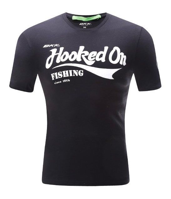 BKK Hooked On Fishing Siyah Tişört L