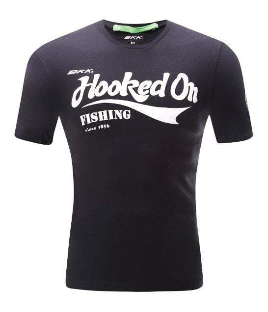 BKK Hooked On Fishing Siyah Tişört M