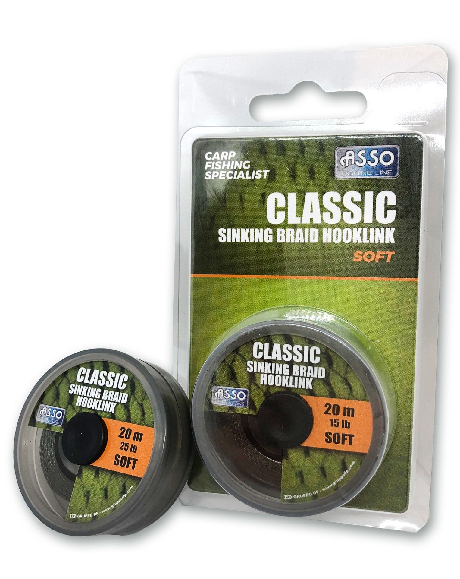 Asso Classic Sinking PE Braid Carp Hooklink 8 Örgü İp 20mt Yeşil 0.15 lb