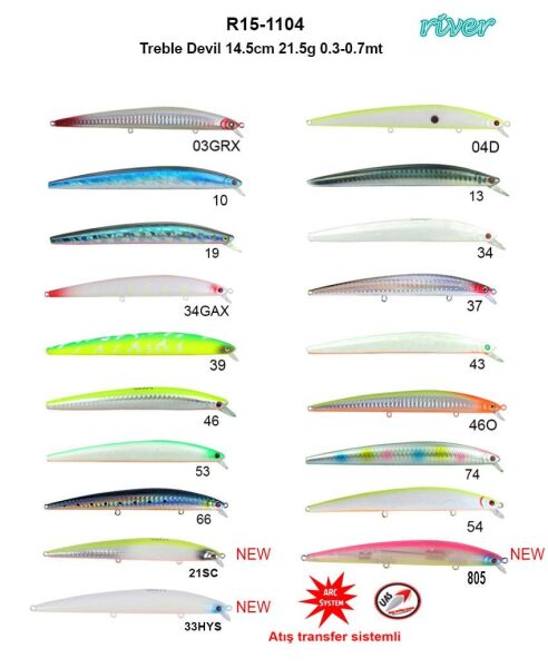 River Treble Devil 145F 14.5cm 21.5Gr 0.3-0.7mt 03GRX