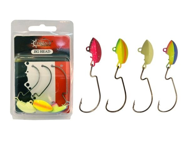 Captain Jig Head Current Offset İğneli Jig Head 3lü Mix Set 10 gr