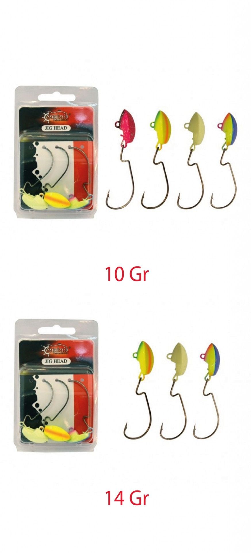 Captain Jig Head Current Offset İğneli Jig Head 3lü Mix Set 14 gr