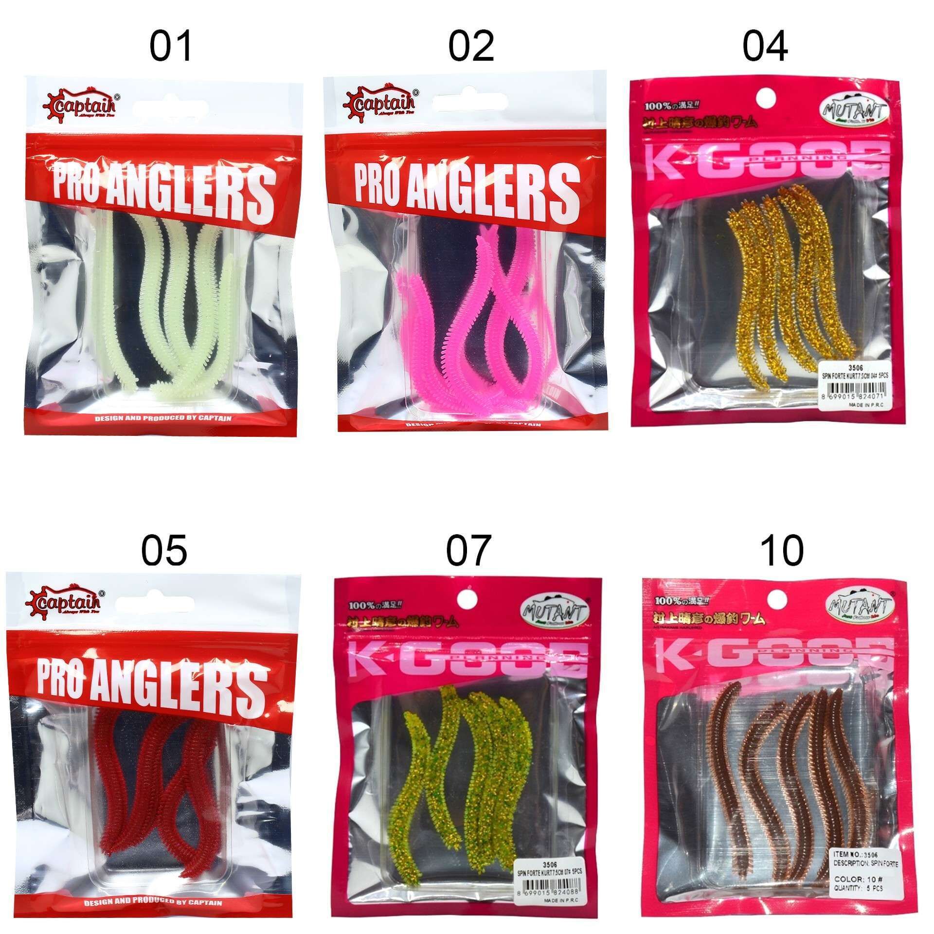 Mutant 3506 Spin Forte 75cm Aromalı LRF Silikon Suni Yem 5li Set