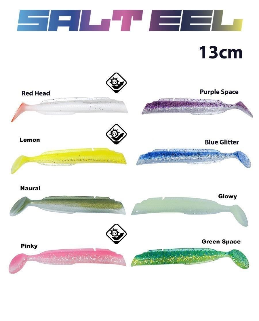 Fujin Salt Eel Body 13cm x3 Silikon Yem Gövde Blue Glitter