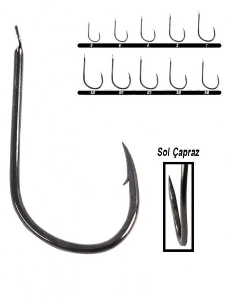 Hayabusa HFKS 130 No:1 Kısa Pala Black Nikel Dövme Çupra İğnesi 15 Adet