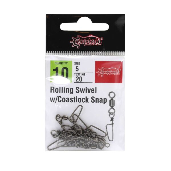 Captain 5032 Coastlock Klips 10lu Paket Black Nikel