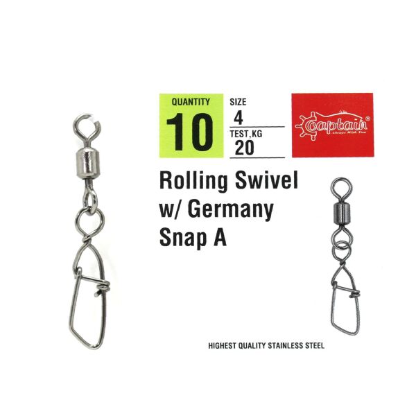 Captain 5036 Germany-A Klips 10lu Paket Black Nikel