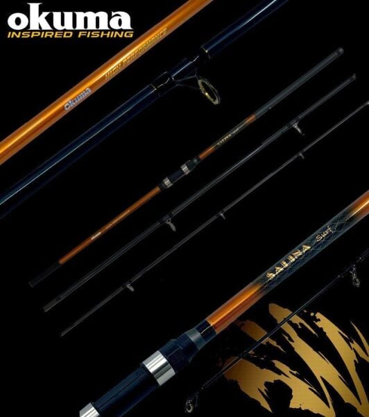 Okuma Salina Surf 420 cm 100-200g Atarlı Karbon 3 Parça Surf Olta Kamışı