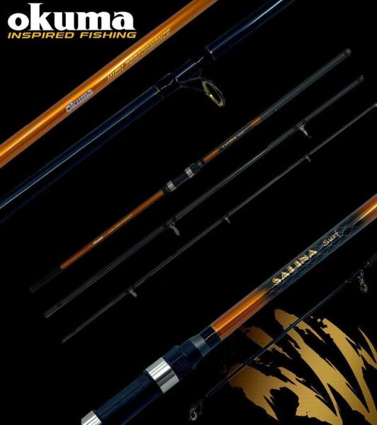 Okuma Salina Surf 420 cm 100-200g Atarlı Karbon 3 Parça Surf Olta Kamışı