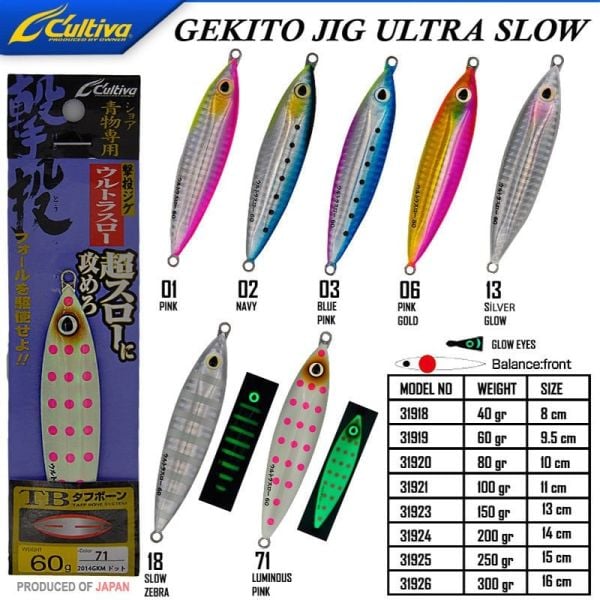 Cultiva 31919 Gekito Jig Ultra Slow 60g 9.5cm Renk:06