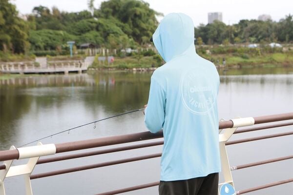 Okuma Aquatek Long Sleeve Hooded Sun Shirt Tahiti Blue XL