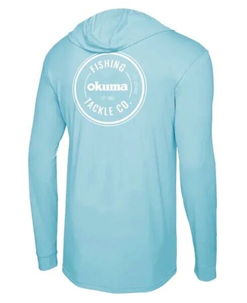 Okuma Aquatek Long Sleeve Hooded Sun Shirt Tahiti Blue 3L