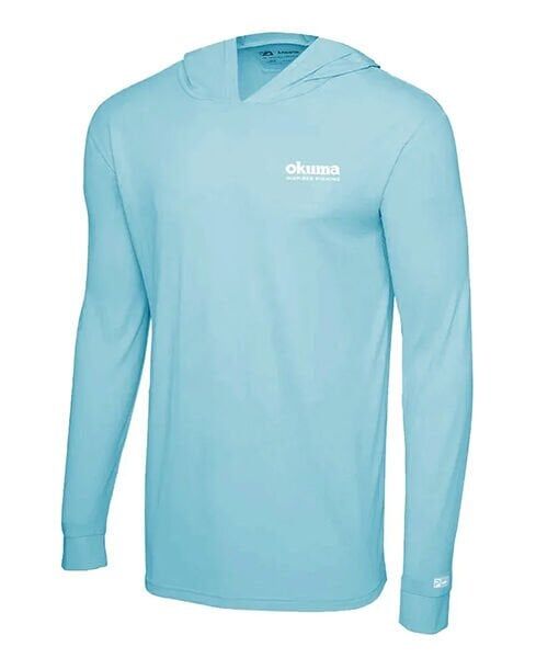 Okuma Aquatek Long Sleeve Hooded Sun Shirt Tahiti Blue 3L