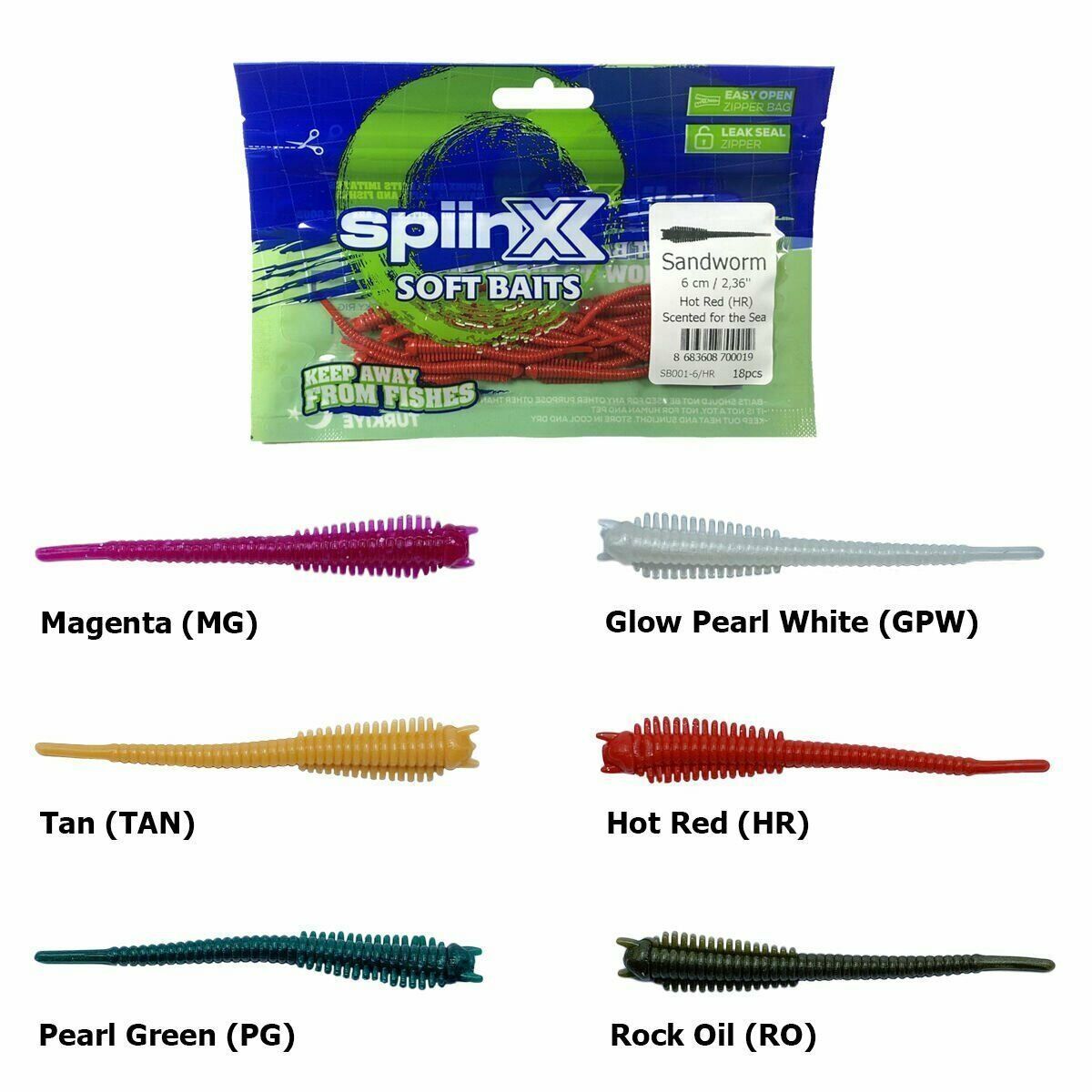 Spiinx Soft Baits Sandworm 6 cm Kokulu Silikon Yem Magenta (MG)