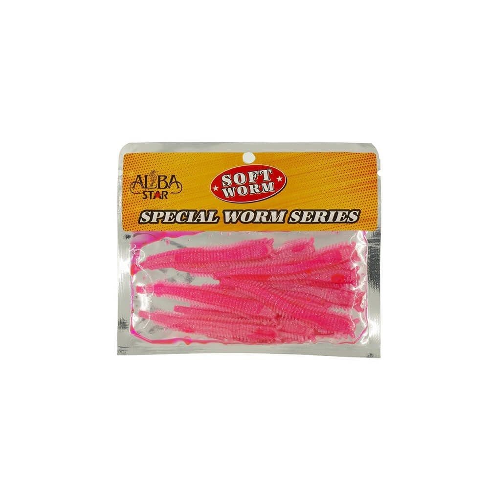 Albastar Special Worm Sahte Kurt PEMBE - 5CM