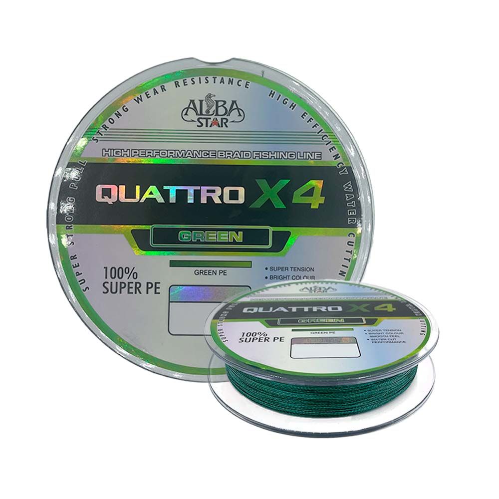 Albastar Quattro 4x 0.60 mm 150m İp Misina Yeşil 43.20kg Çeker