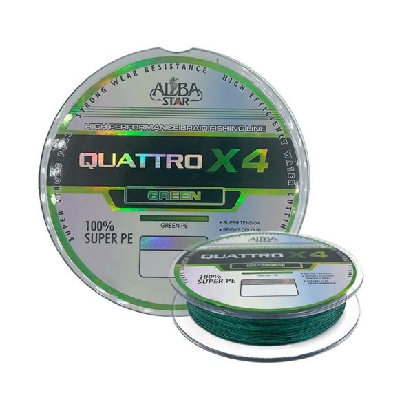 Albastar Quattro 4x 0.60 mm 150m İp Misina Yeşil 43.20kg Çeker